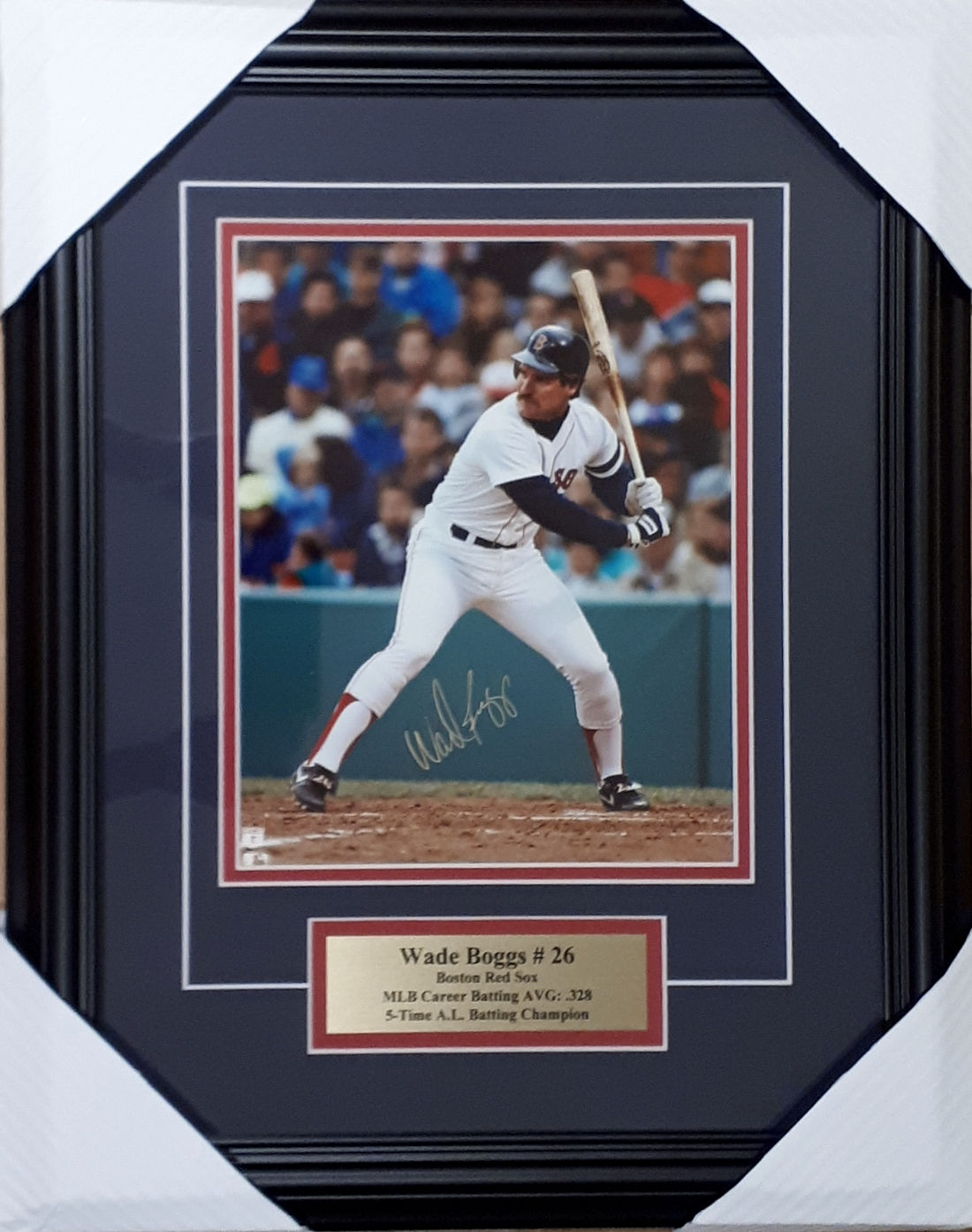 Boggs, Wade Autographed Red Sox 8x10 Photo Framed