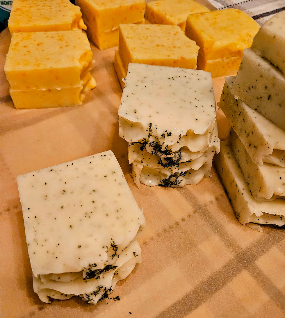 Fresh batch of sliced Sage Acres Soap Co. bars