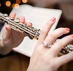 Playing the transverse flute