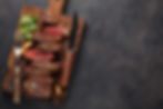 Closeup ready to eat steak new York beef