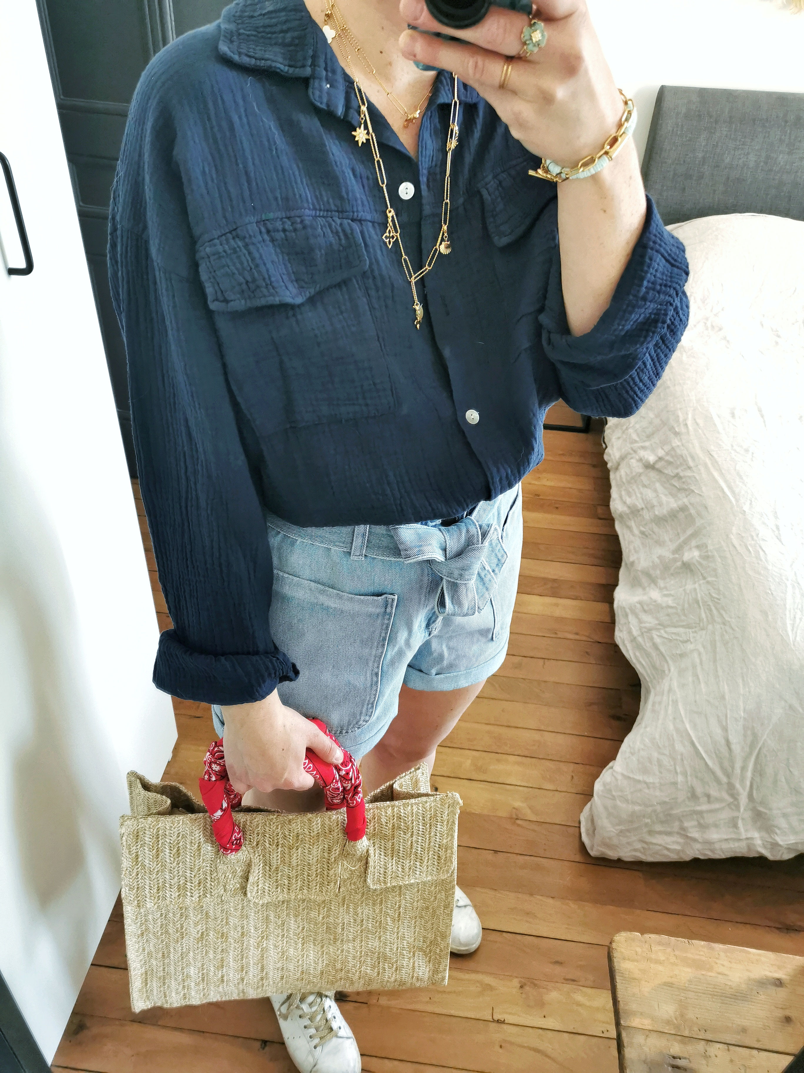 Chemise "Sofia" bleu marine