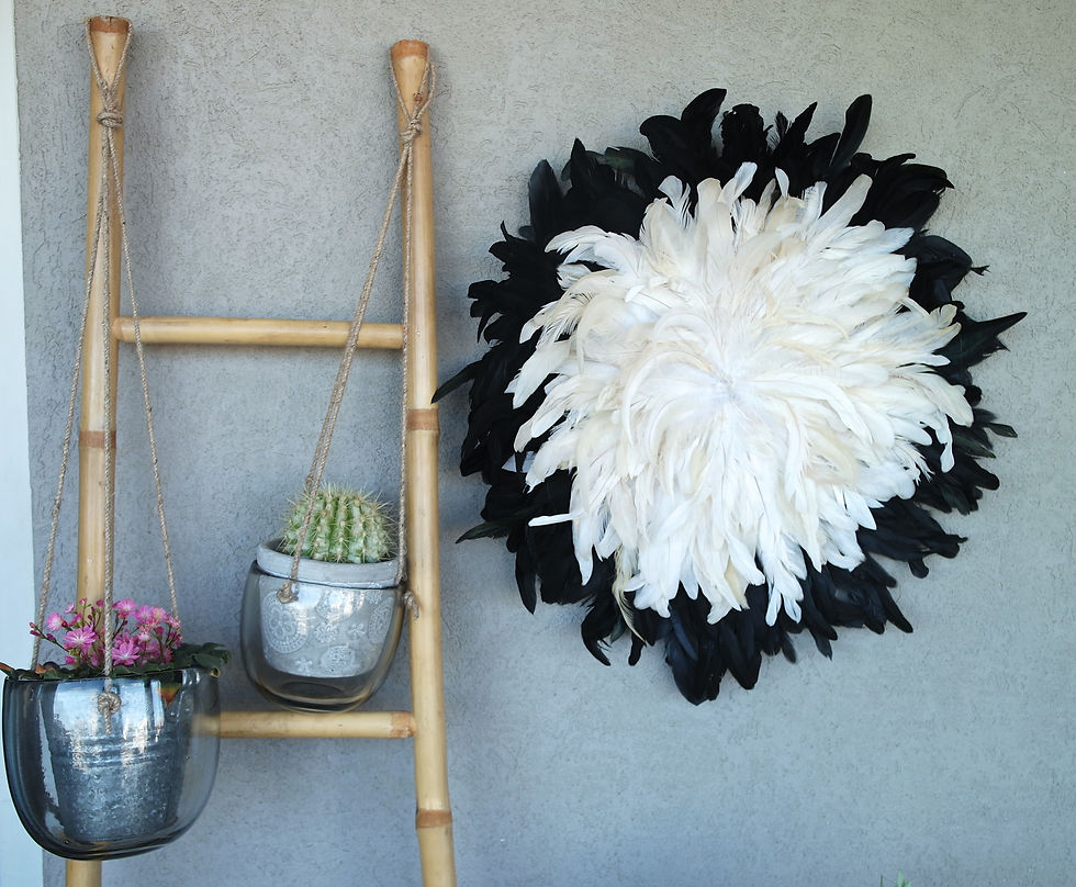 Miniature : Grand juju hat noir et beige : 60cm