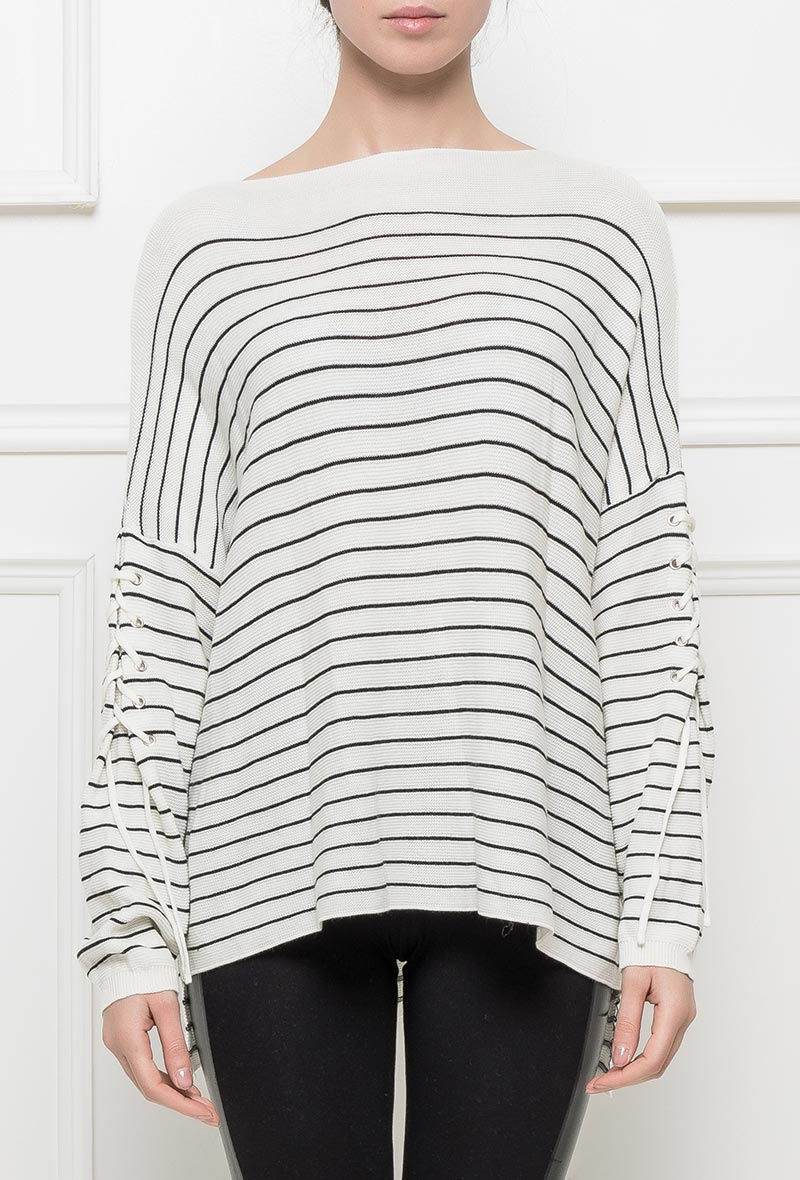 Miniature : Pull marinière à lacets