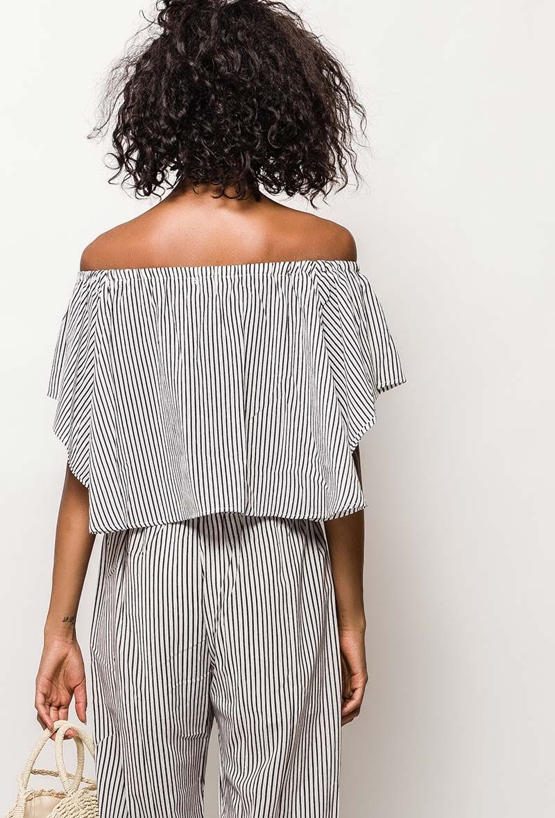 Miniature : Ensemble rayé noir et blanc