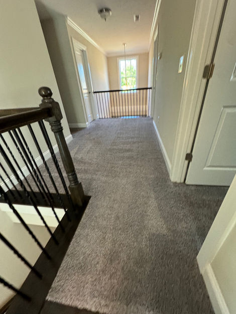 Picture of a clean upstairs that is all carpet