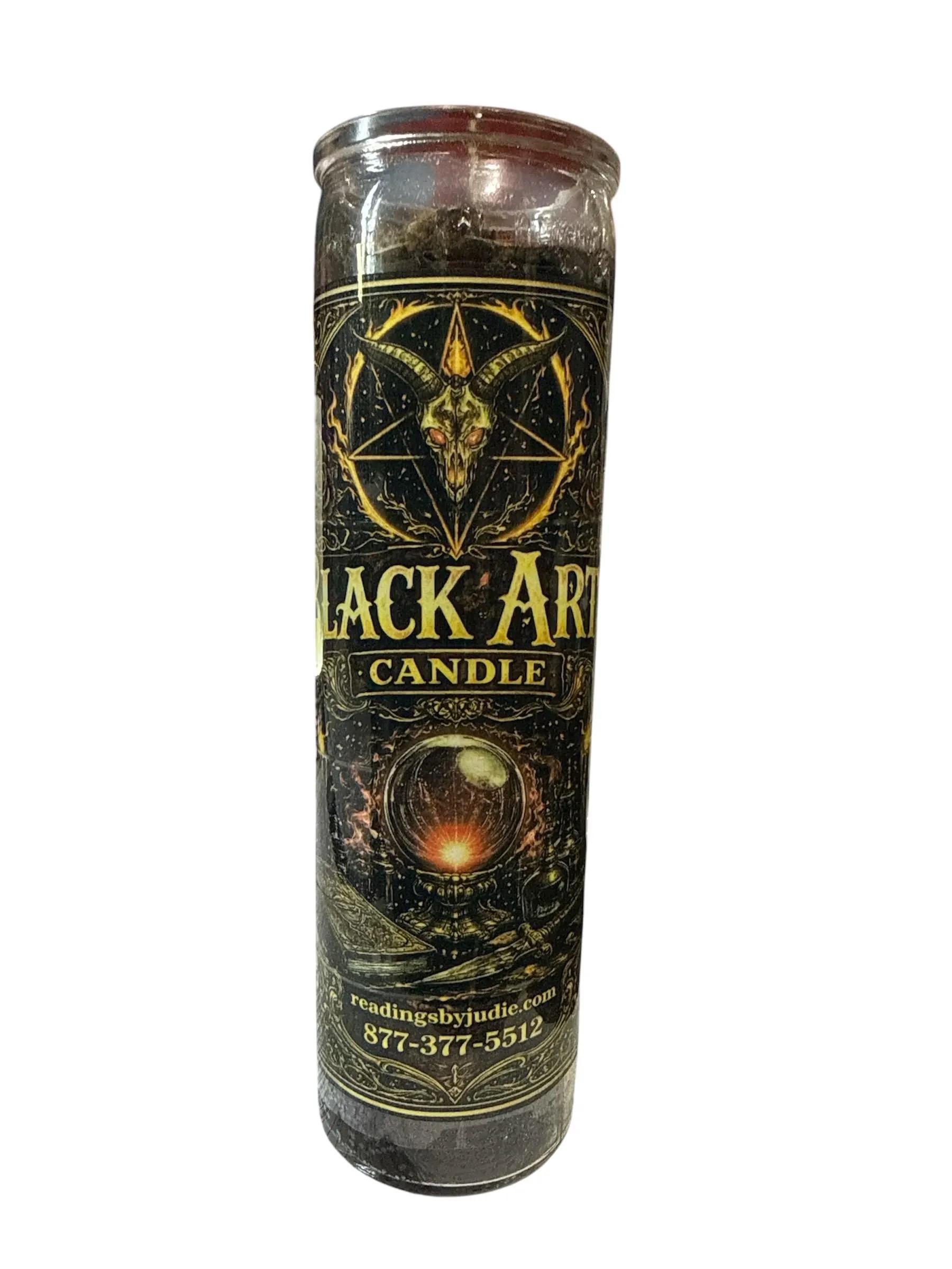 Black Arts Fixed Candle – Advanced Hoodoo Protection Candle – handcrafted spiritual supplies Readings by Judie