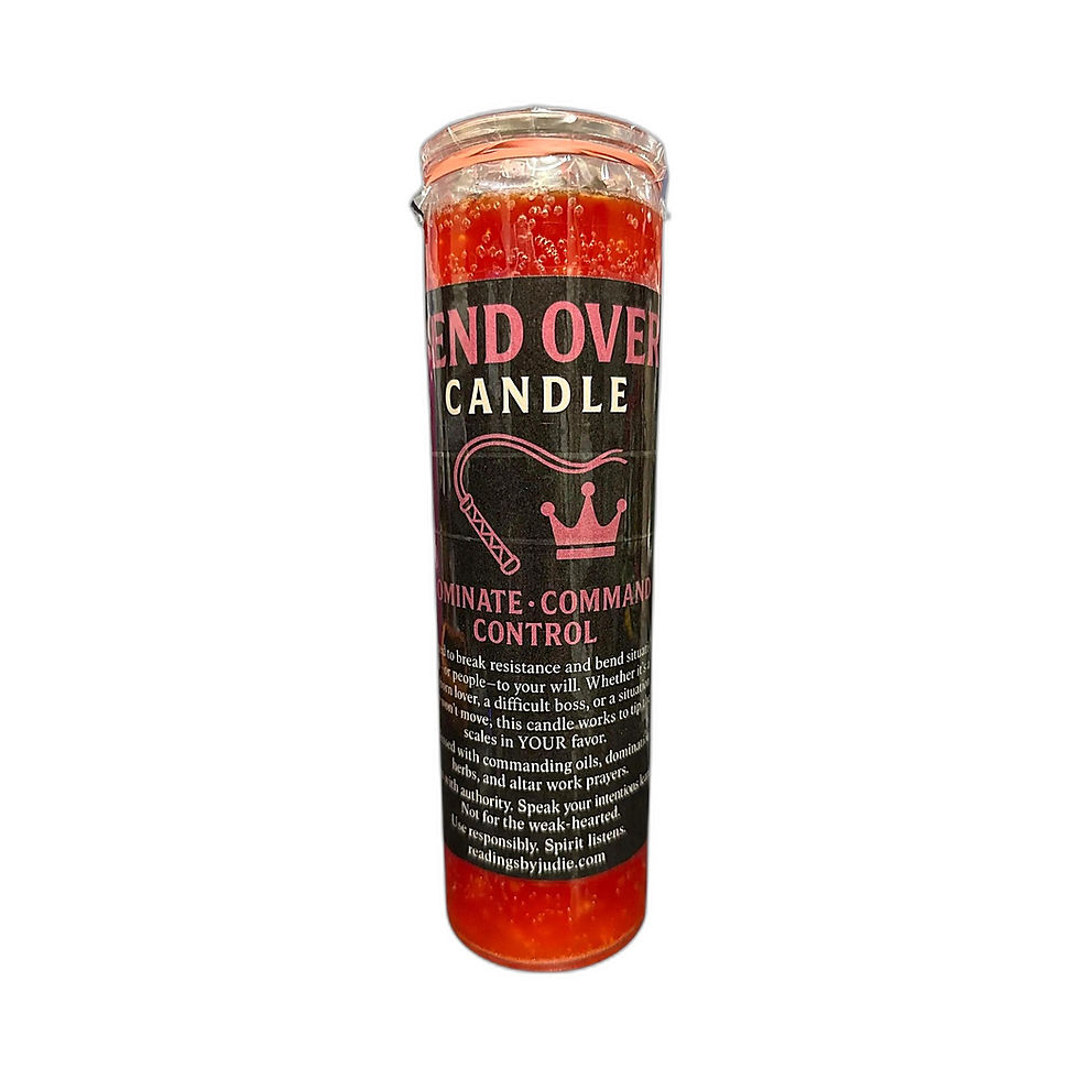 Bend Over Fixed Candle – Command and Control Hoodoo Candle – handcrafted spiritual supplies Readings by Judie