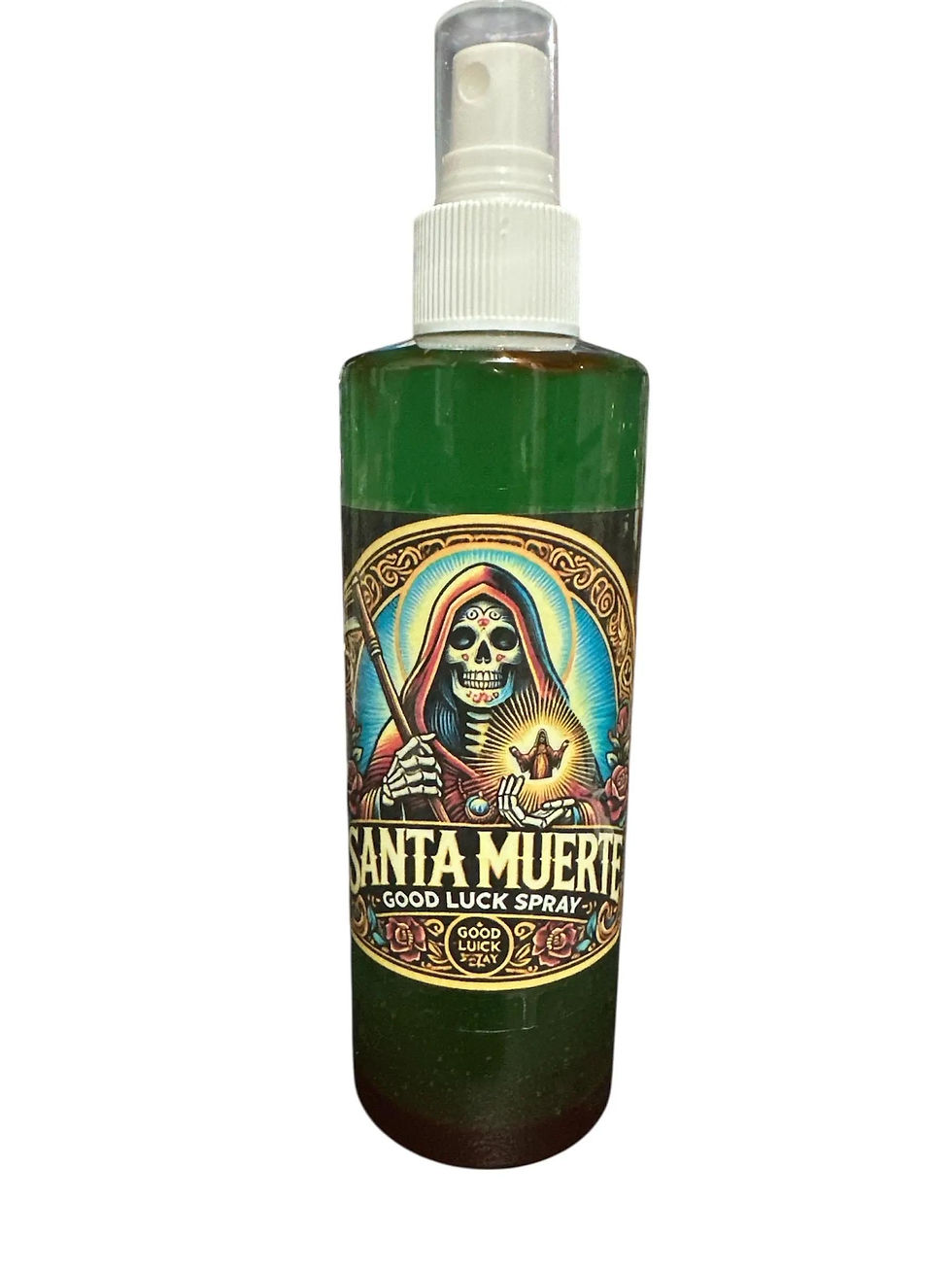 Santa Muerte Good Luck Spray – Spiritual Cleansing Spray – handcrafted spiritual supplies Readings by Judie