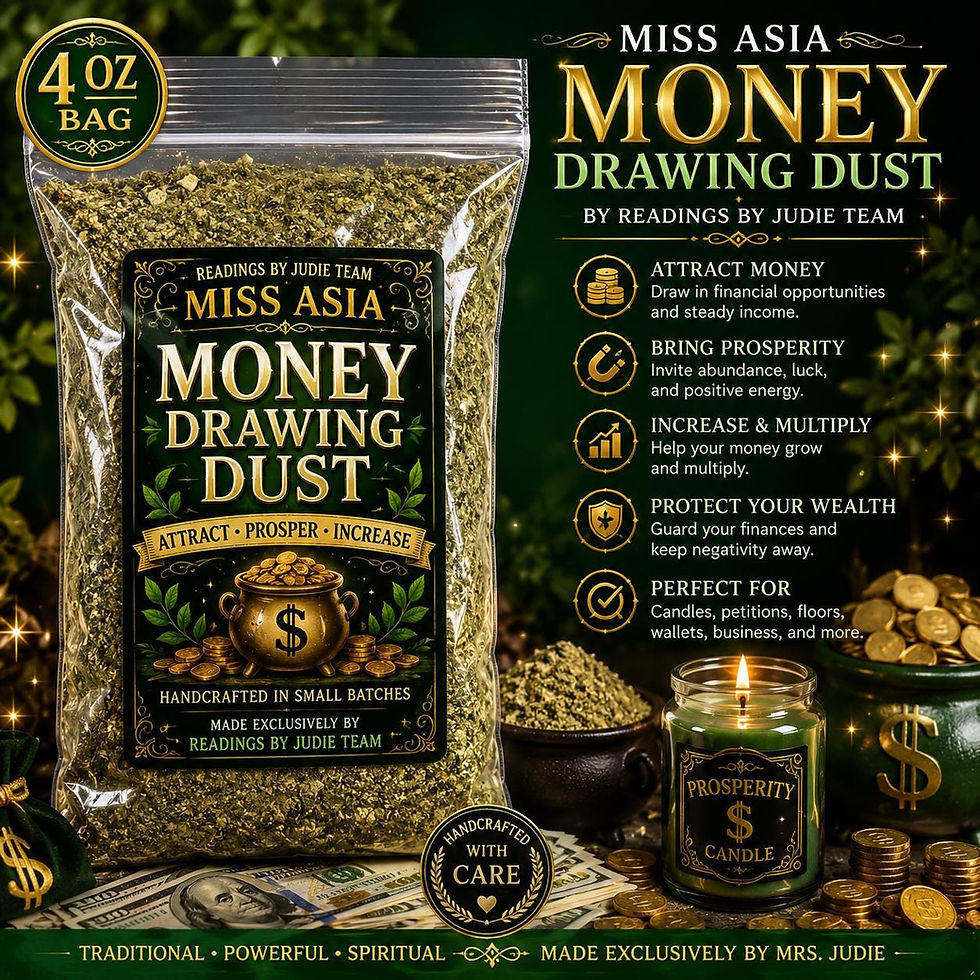 Money Drawing Dust – Prosperity Ritual Powder for Abundance – handcrafted spiritual supplies Readings by Judie