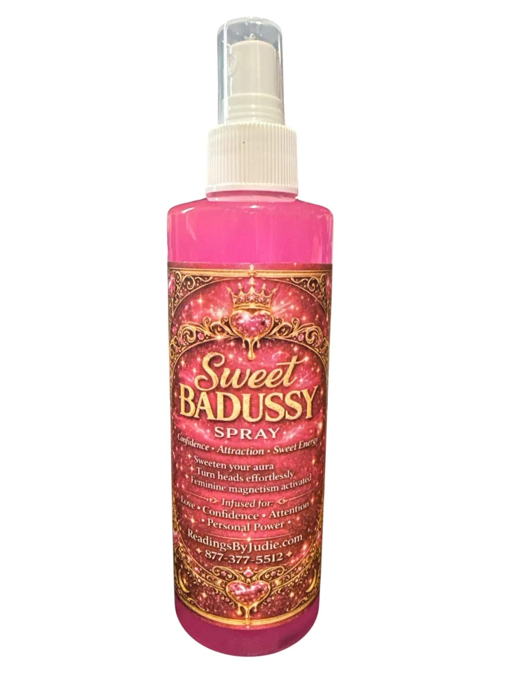 Sweet Badussy Attraction Spray – Seduction and Allure Spiritual Spray – handcrafted spiritual supplies Readings by Judie