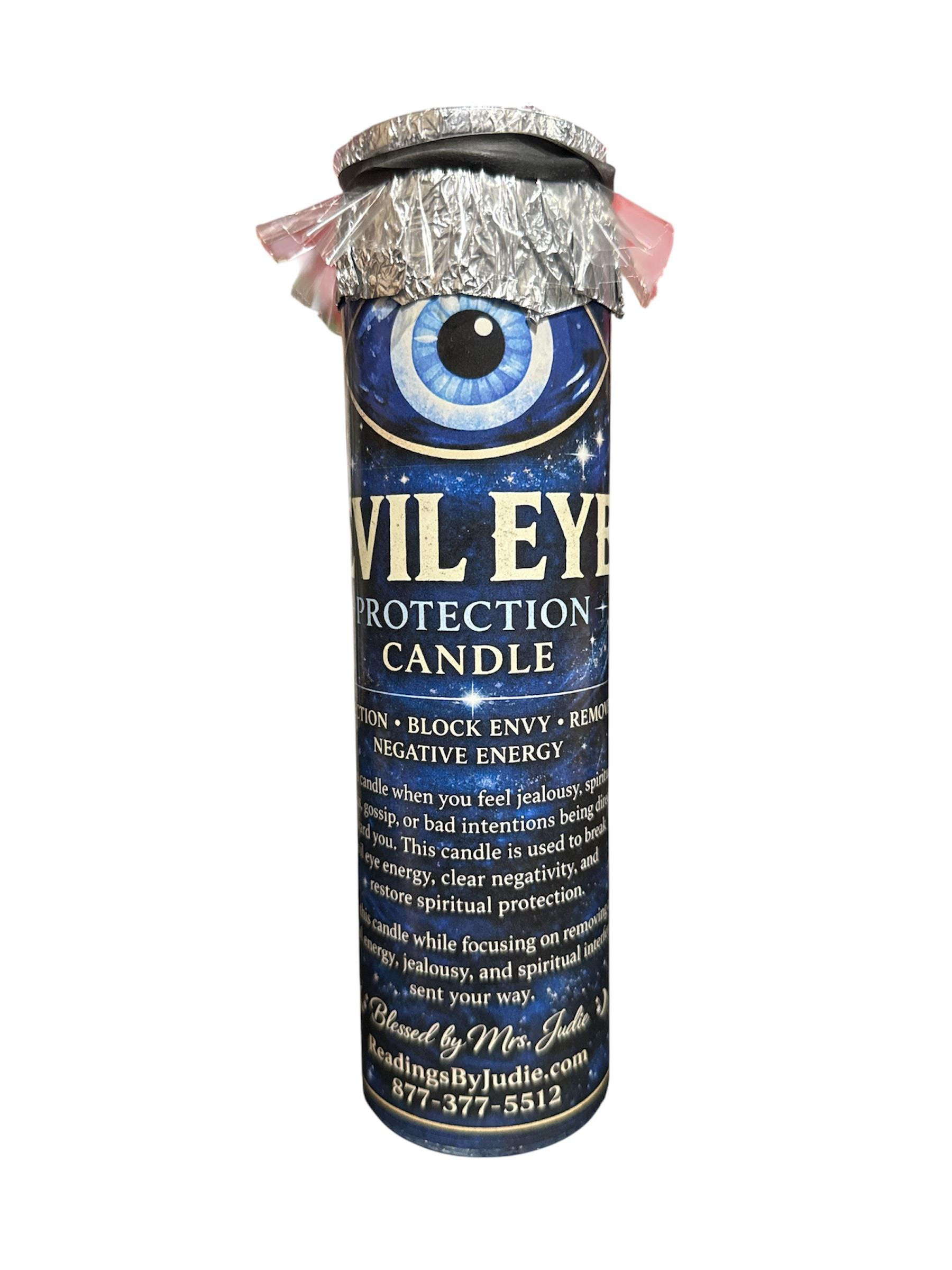 Evil Eye Protection Fixed Candle – Spiritual Protection Candle – handcrafted spiritual supplies Readings by Judie