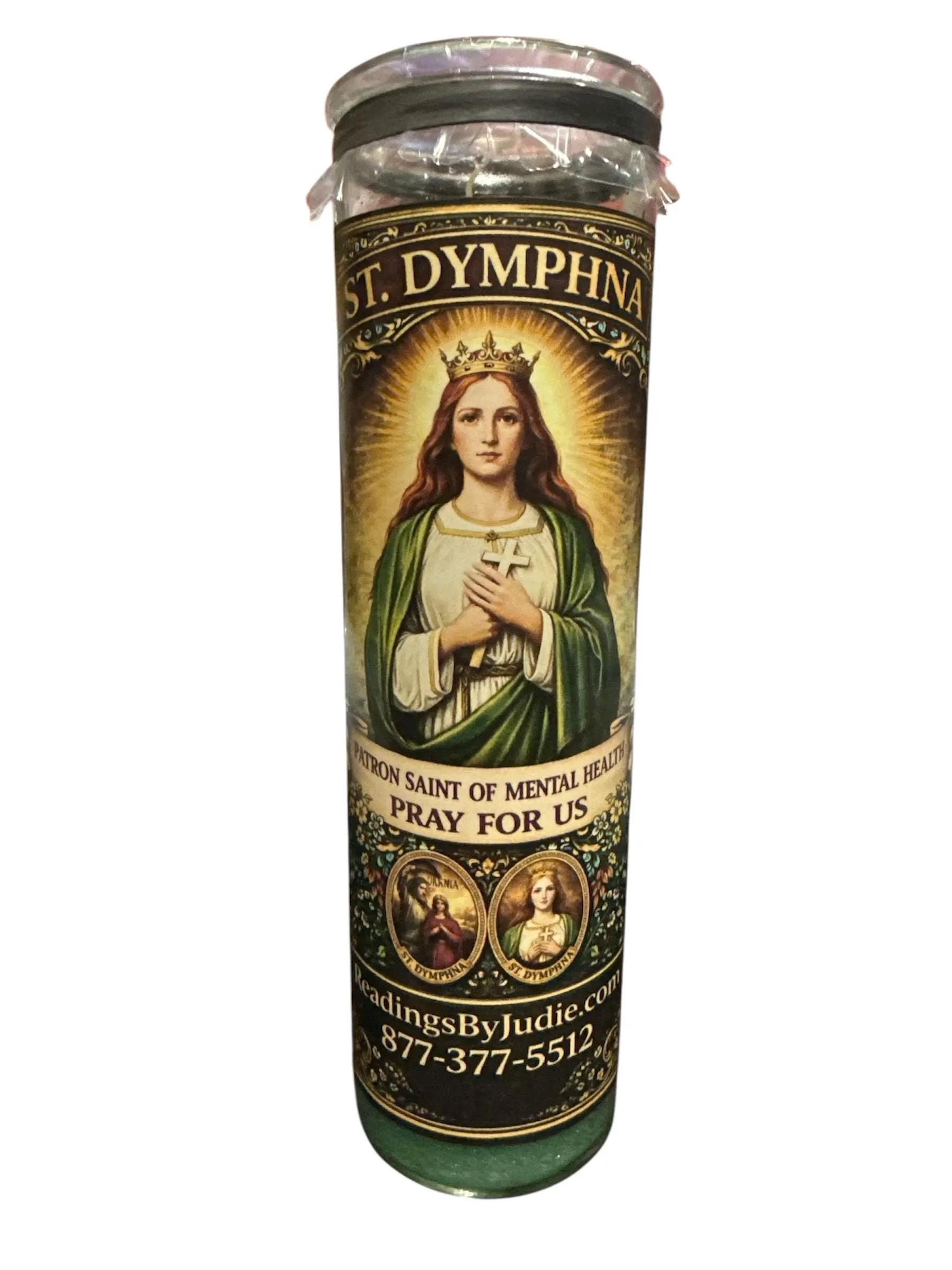 St. Dymphna Fixed Candle – Peace and Emotional Balance Spiritual Candle – handcrafted spiritual supplies Readings by Judie