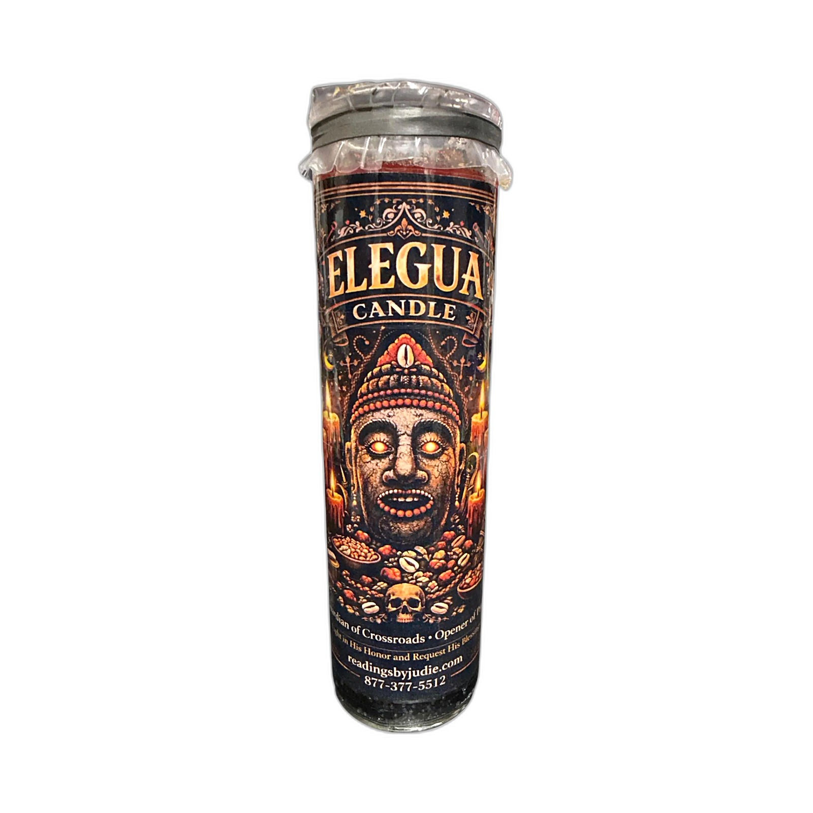 Elegua Honor Fixed Candle – Crossroads Spirit Orisha Candle – handcrafted spiritual supplies Readings by Judie