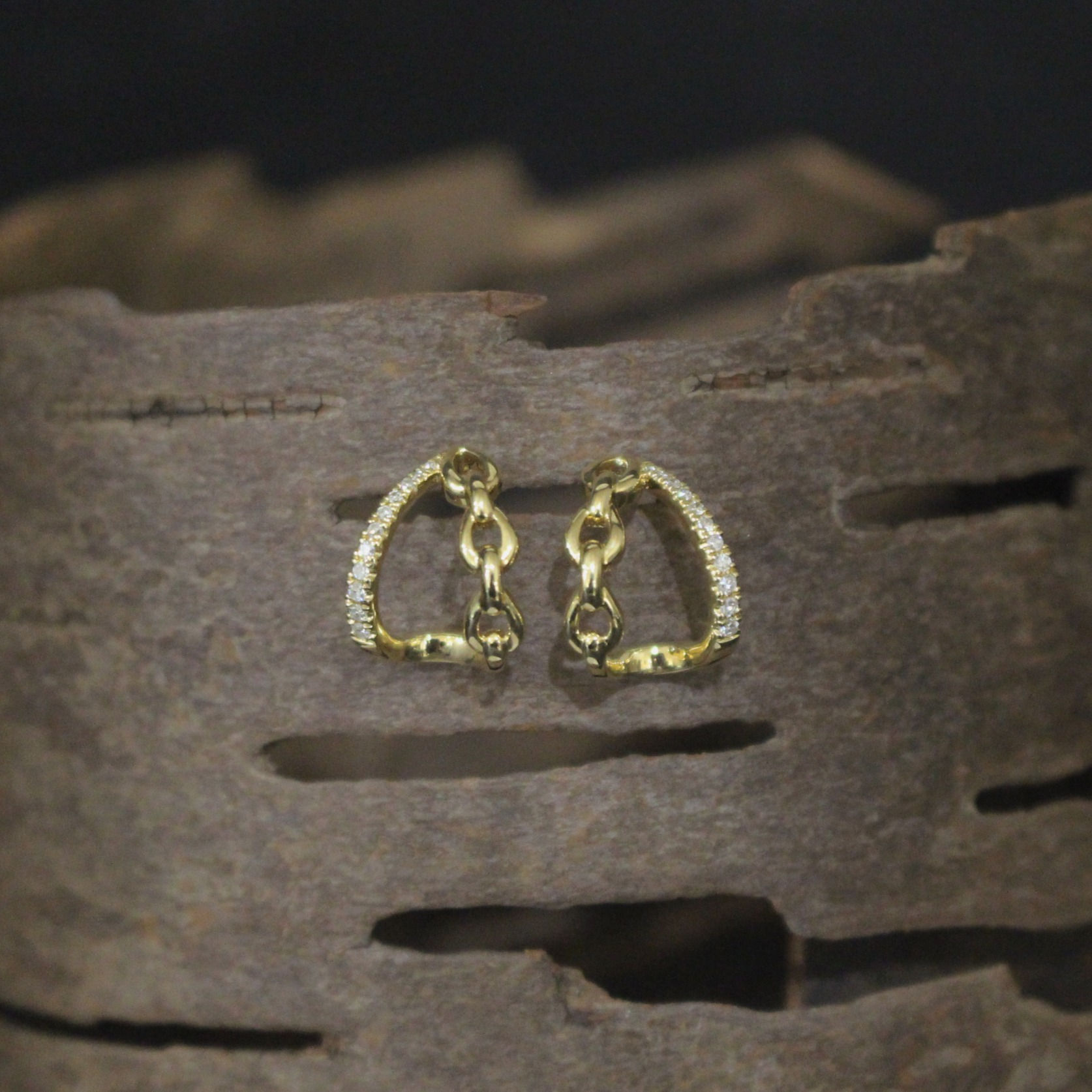 Diamond and Link Split Hoops