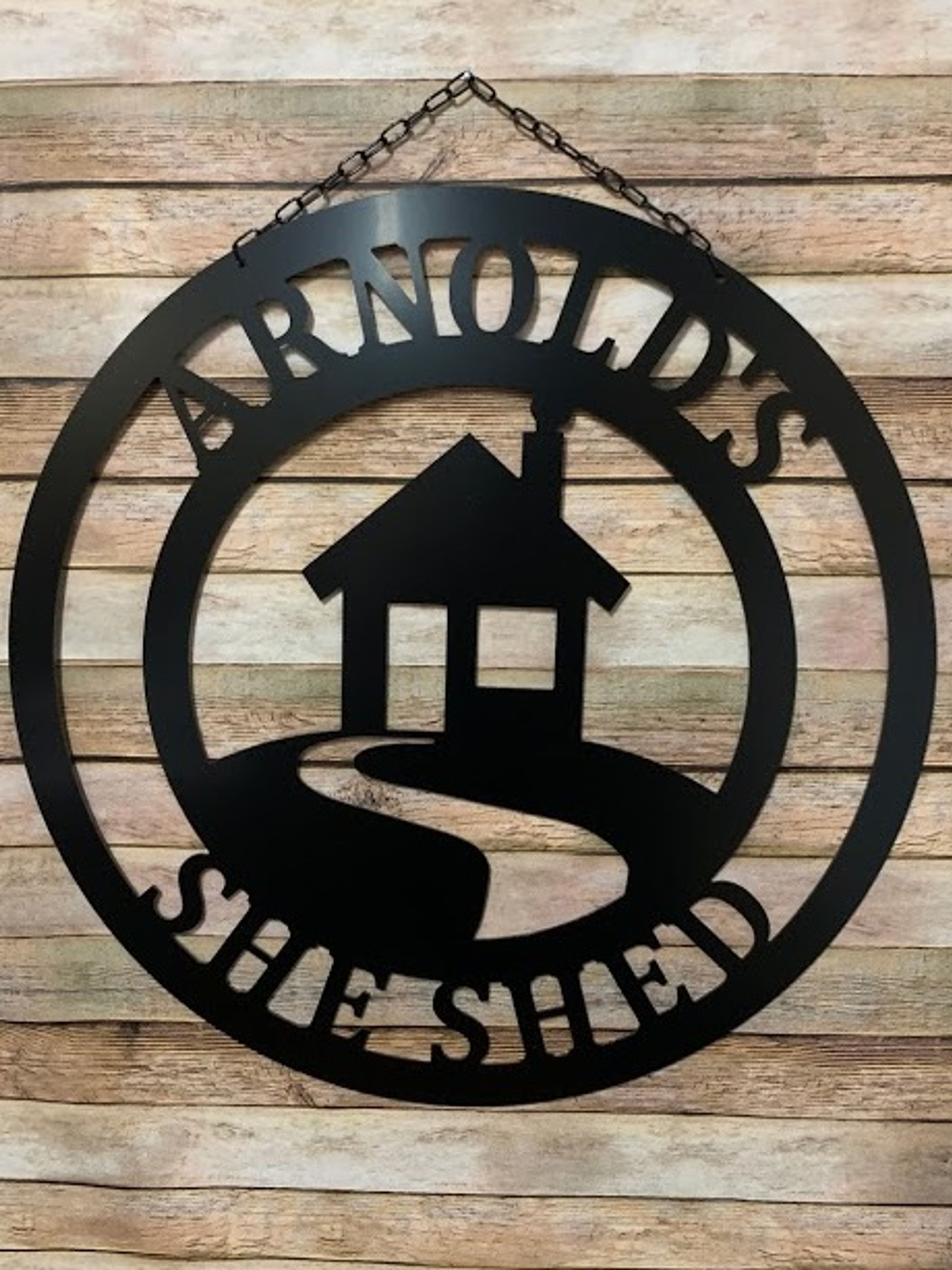 Personalized House On A Hill Door Hanger - Realtor Sign - She Shed - PK17House