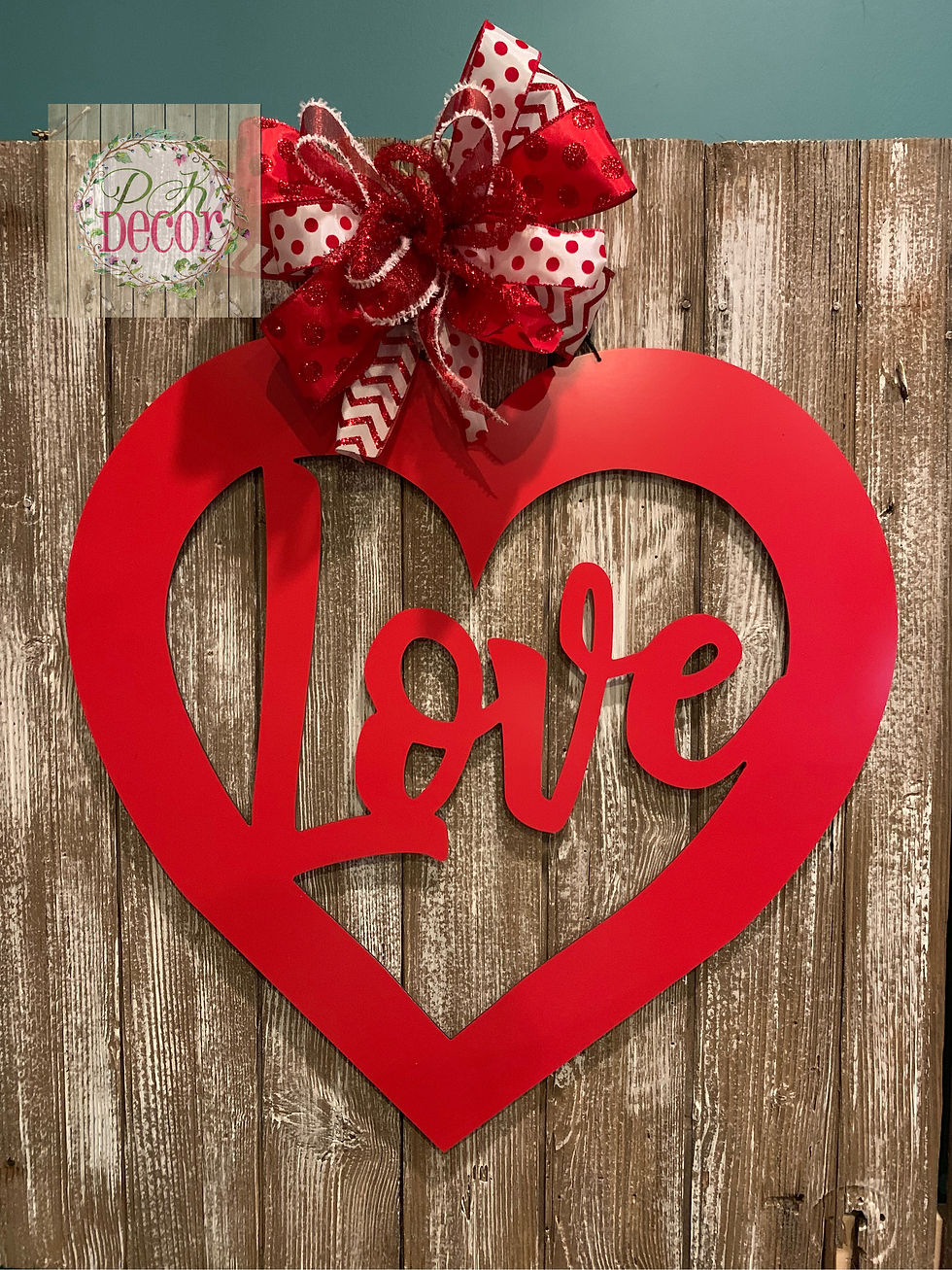 Valentine's Day Door Decor - Love Heart Sign - PKLoveHeart
