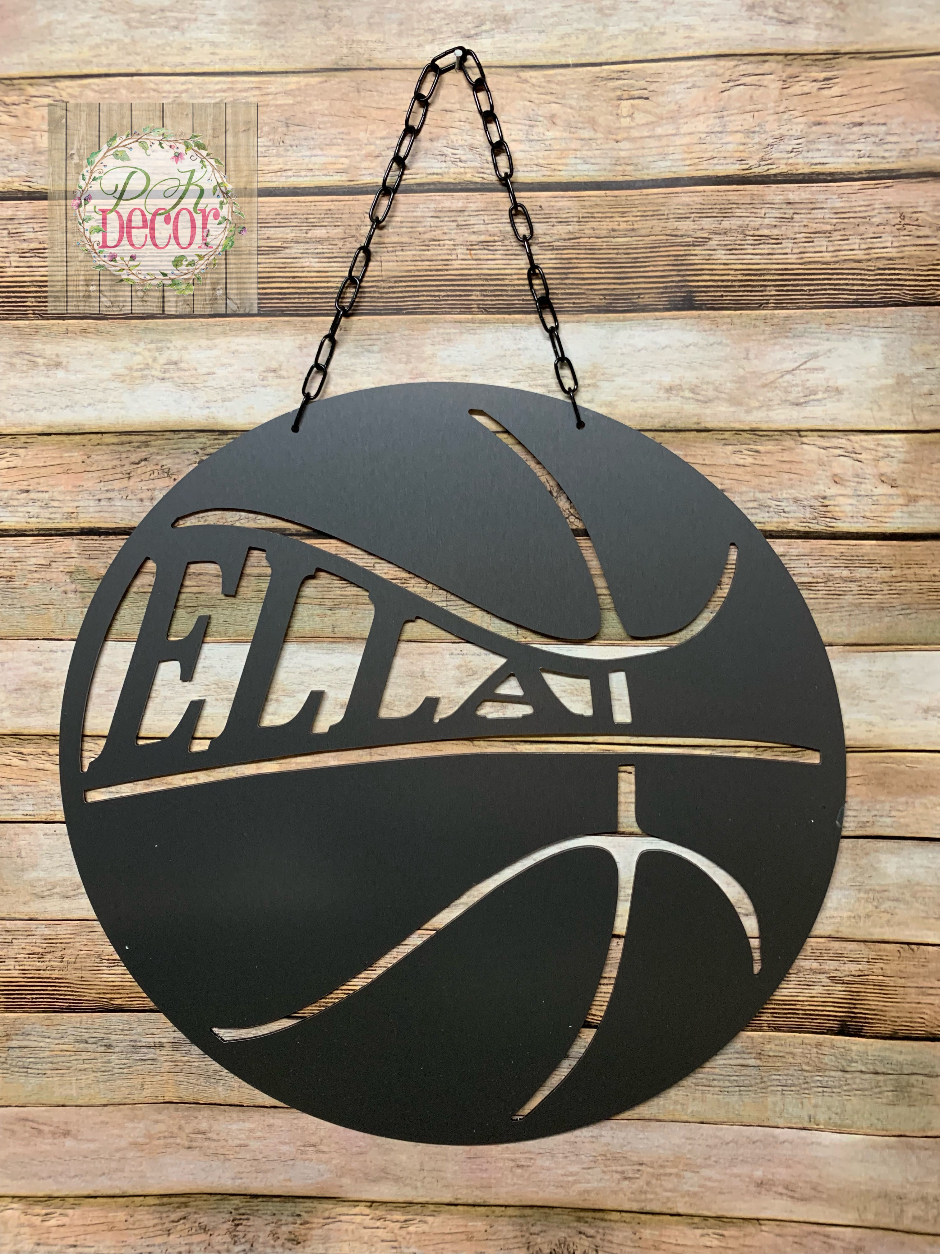 Personalized Basketball Sign - Basketball Player Name Award Door Hanger-PKbball2