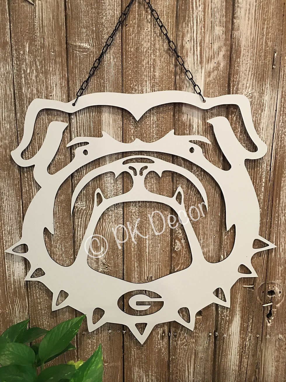 Thumbnail: Georgia Bulldog Head Door Hanger - Ga Bulldawg Sign - Georgia Dawg - PKDawgHd