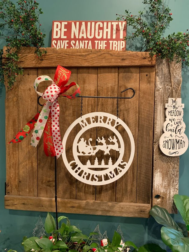 Thumbnail: Santa Sleigh And Reindeer Decoration - Merry Christmas Door Hanger - PK17SantaSl