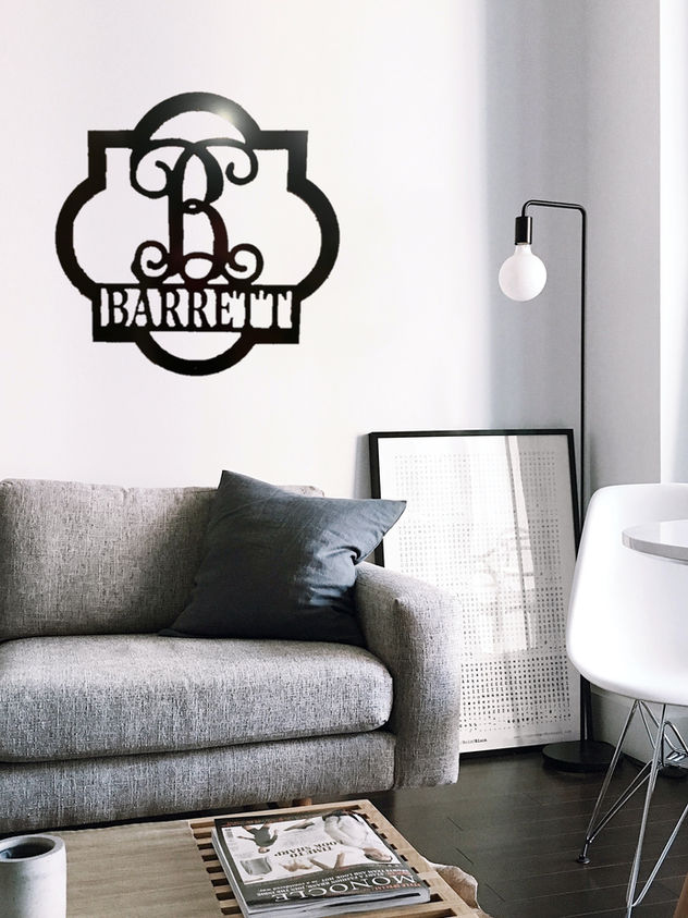 Thumbnail: Quatrefoil Family Letter Decor with Last Name - Monogram Initial Gift - PK6-13