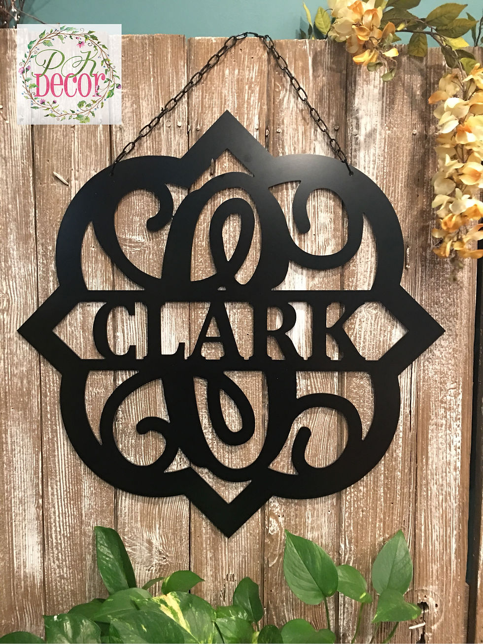 Thumbnail: Unique Split Letter Framed Last Name Wall Art - Wedding Gift Sign - PK100-3