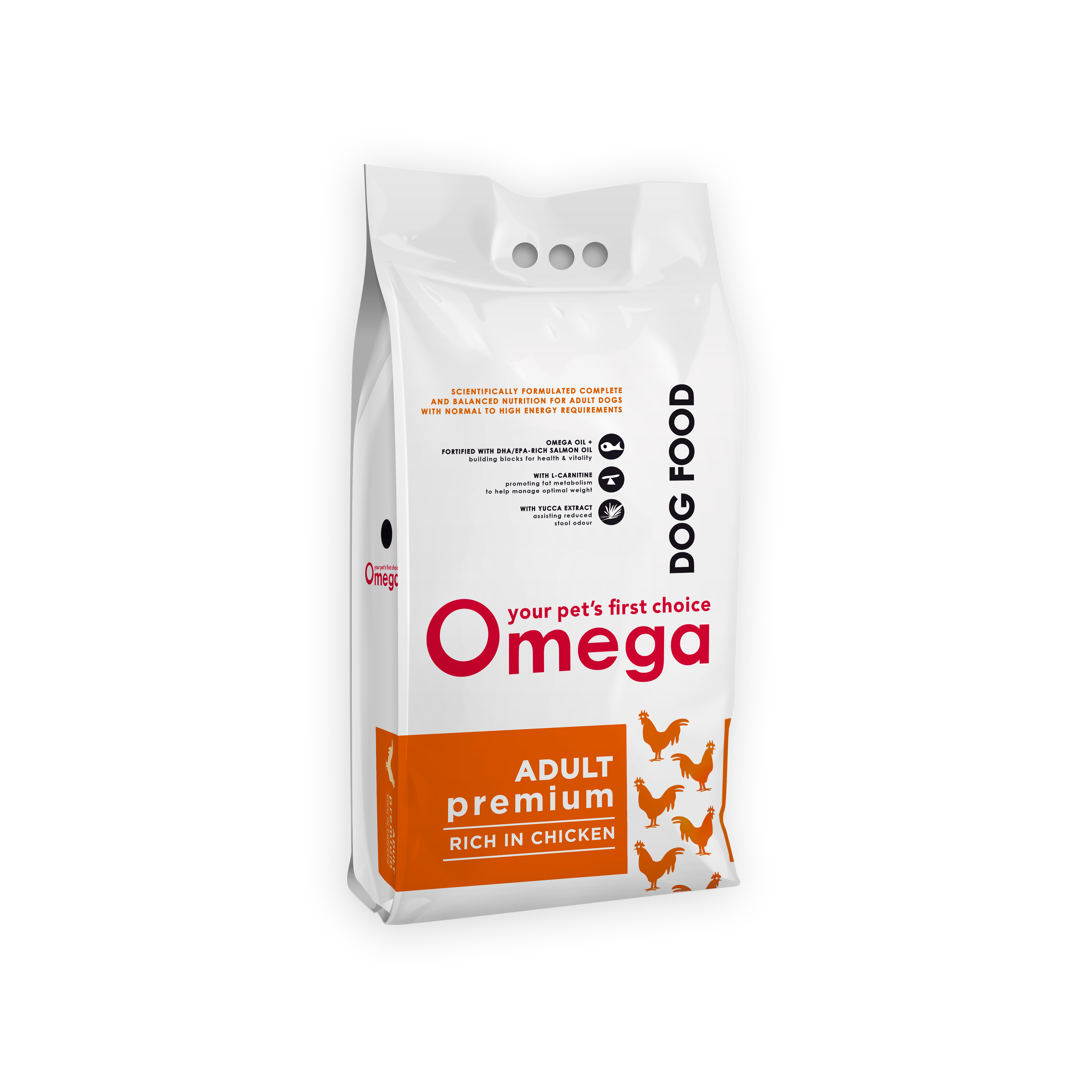 Omega Adult Premium Rich in Chicken Dog Food