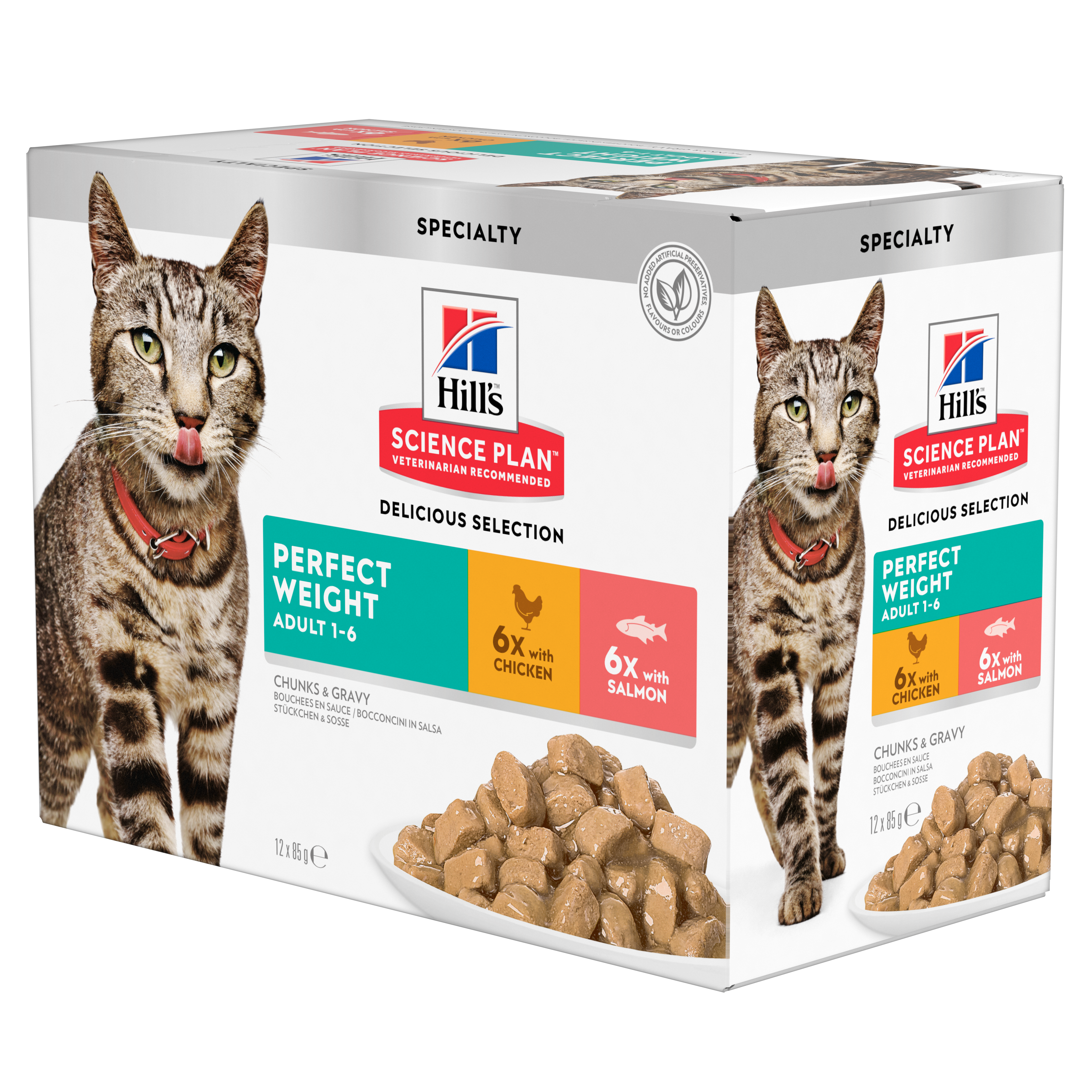 Hill's Science Plan Perfect Weight Chicken & Salmon Food Pouch Multi-Pack
