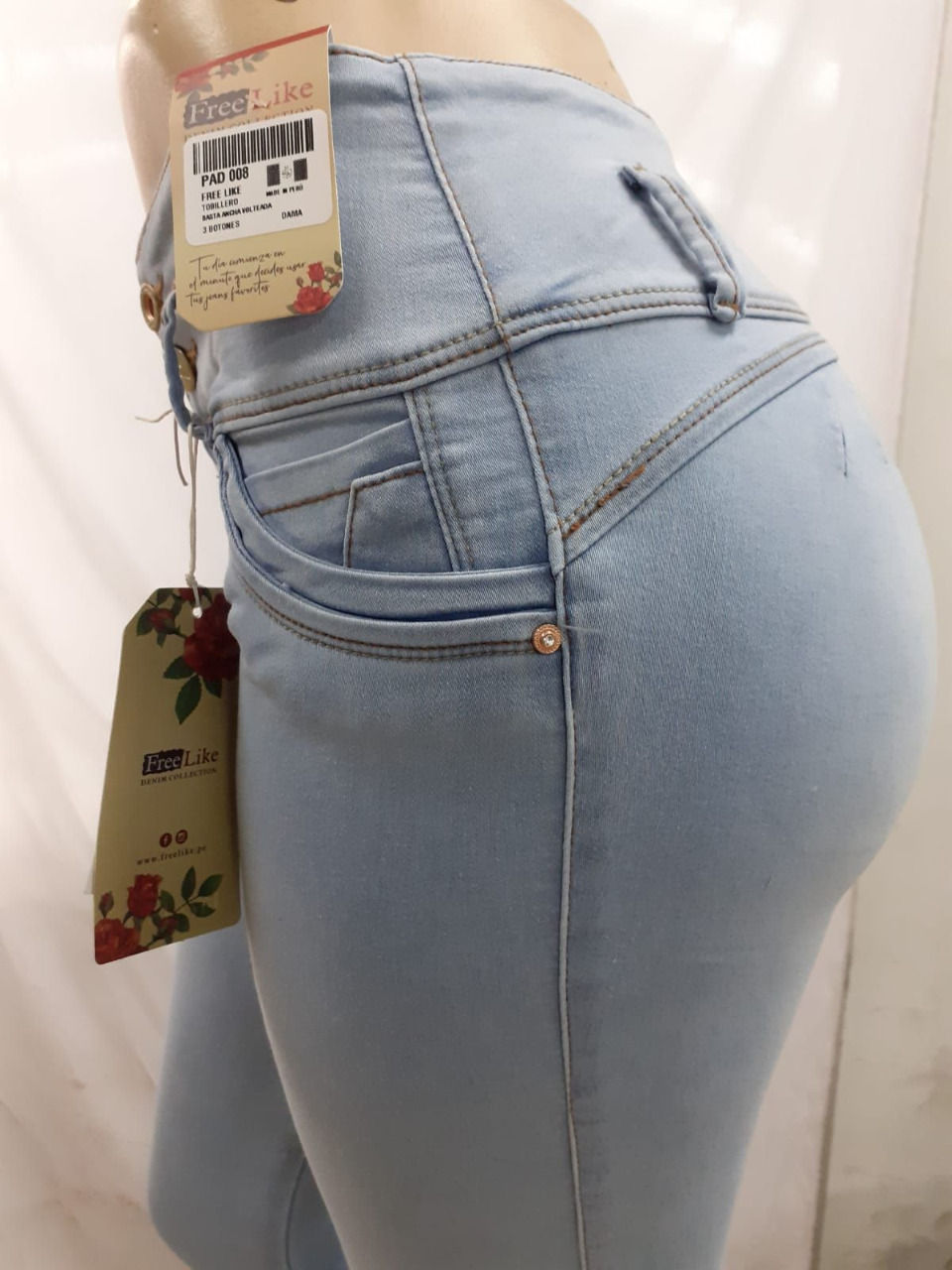 Miniatura: Pantalon tobillero en jeans stresh push up!