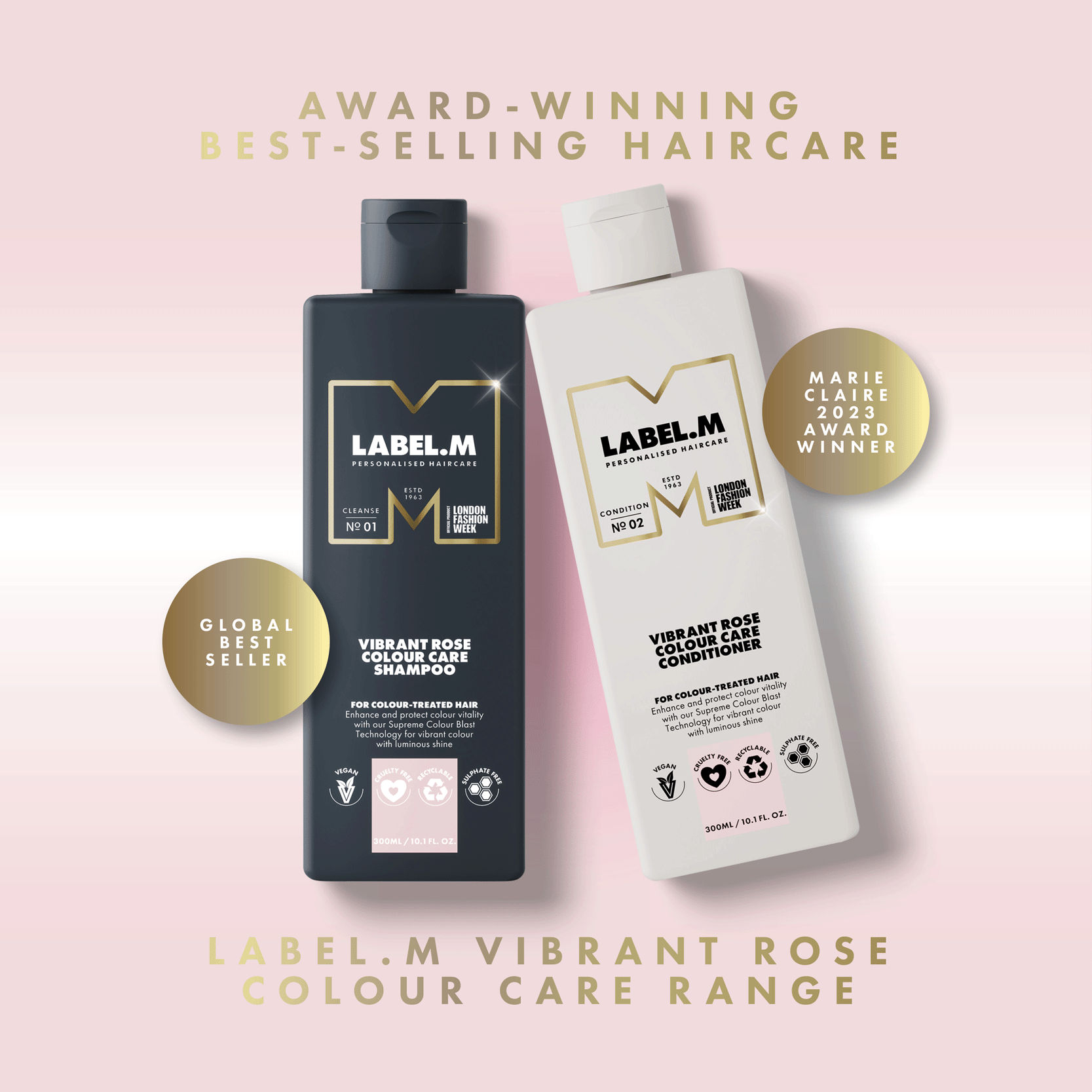 LABEL.M Vibrant Rose Colour Care Range Wins Best Colour Conditioner at