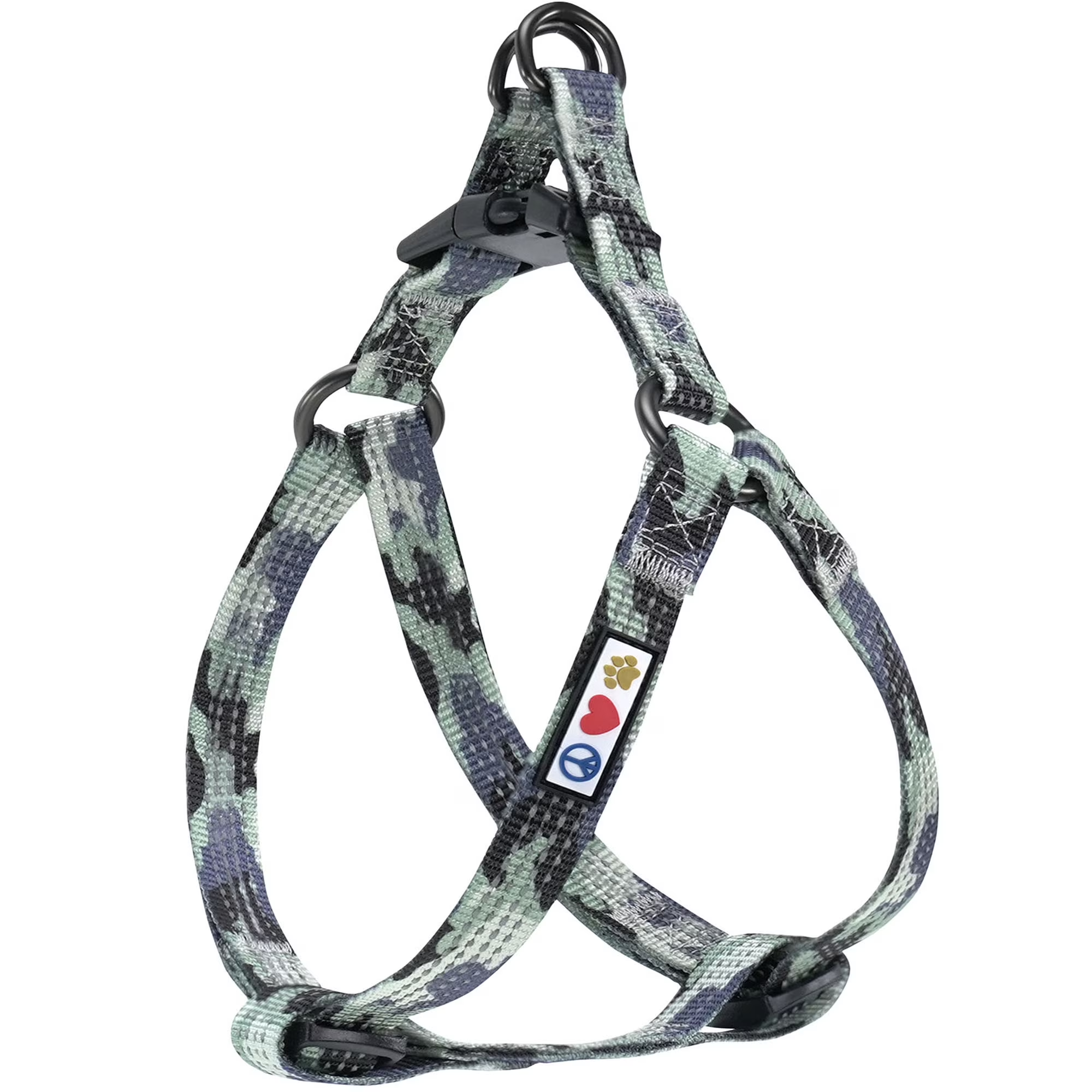 Reflective Dog Harness - Camo Grey - Small (S) - Step in Dog Harness Training