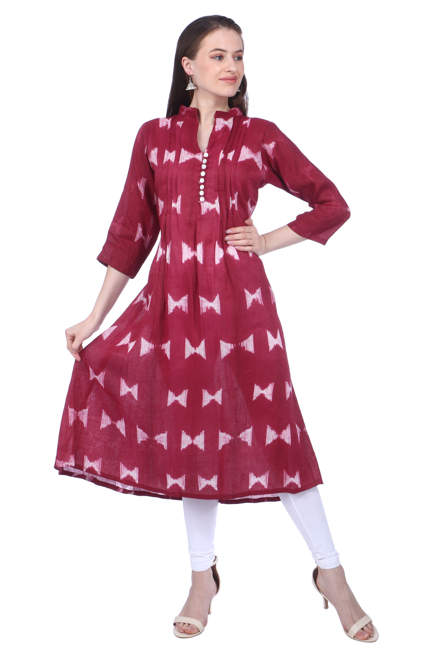 Earthy Red Handloom Linen Kurta