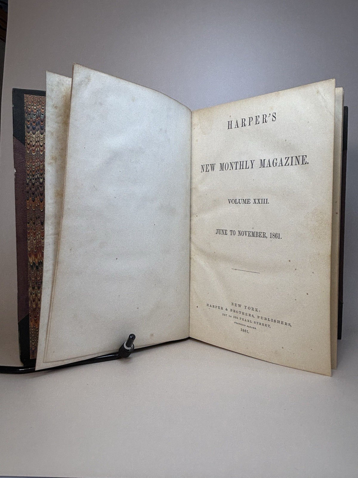 1861 Harper’s Magazine Civil War Vol 23 Bound Antique Book