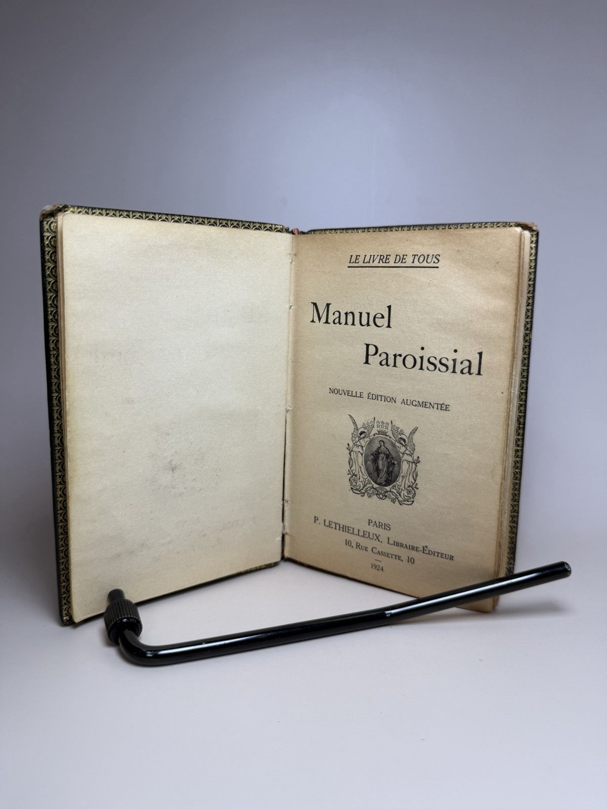 1924 Manuel Paroissial French Catholic Prayer Book Leather Paris Antique