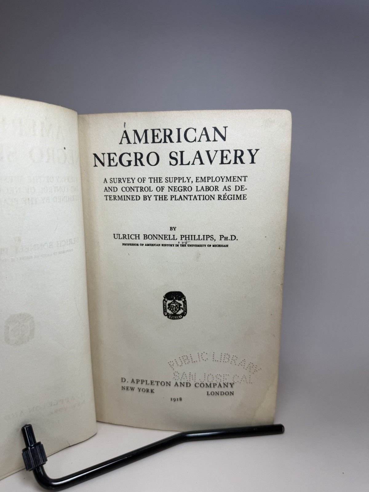 1918 American Negro Slavery Ulrich Phillips HC D Appleton History