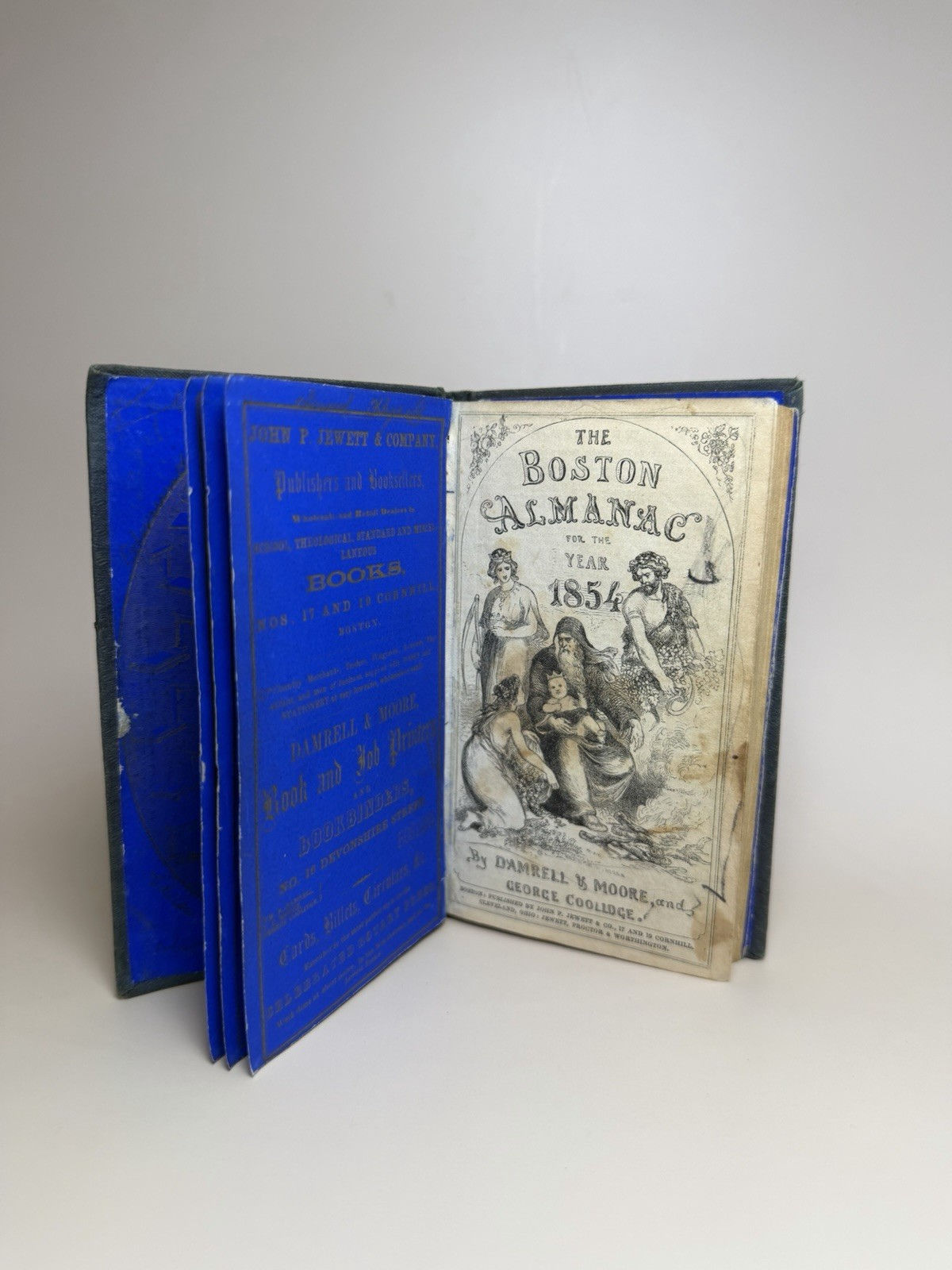 1854 Boston Almanac Antique Book Damrell Moore Pre Civil War