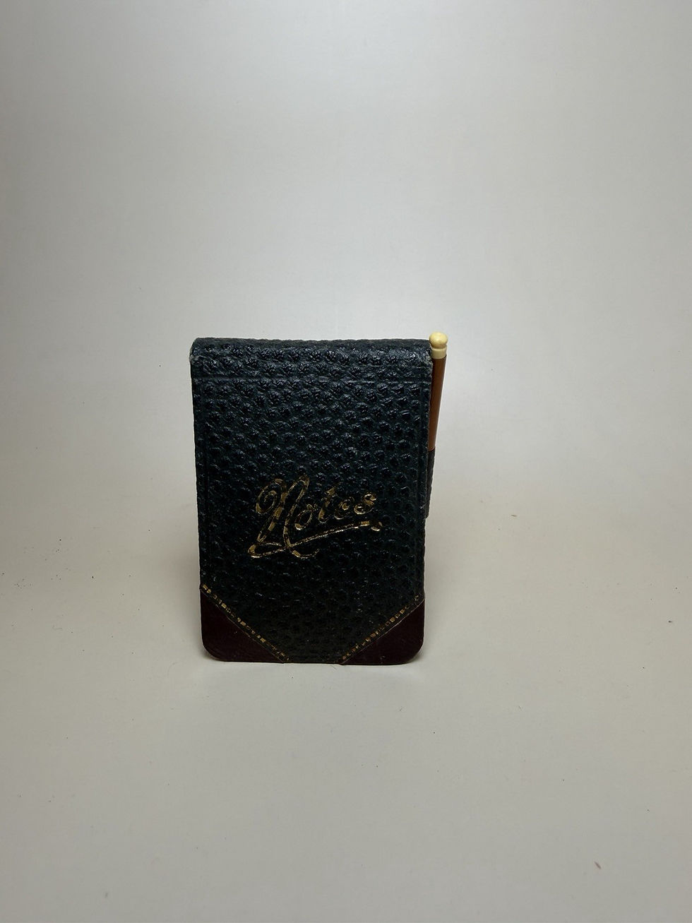 Thumbnail: 1914 Leather Pocket Notebook w Pencil WWI Era Christmas Inscribed