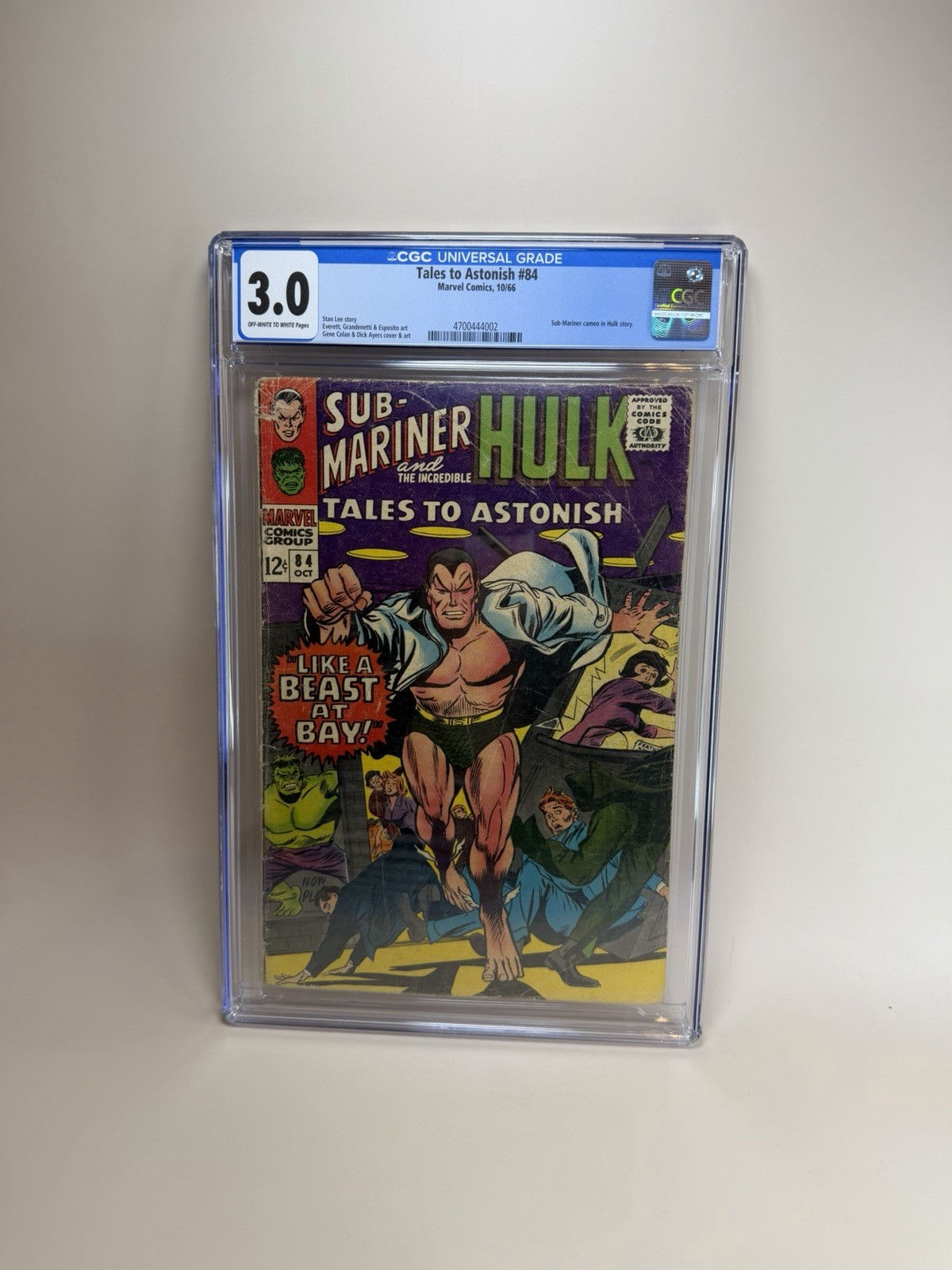 Tales to Astonish 84 CGC 3.0 Hulk Sub Mariner Silver Age Marvel Comic 1966