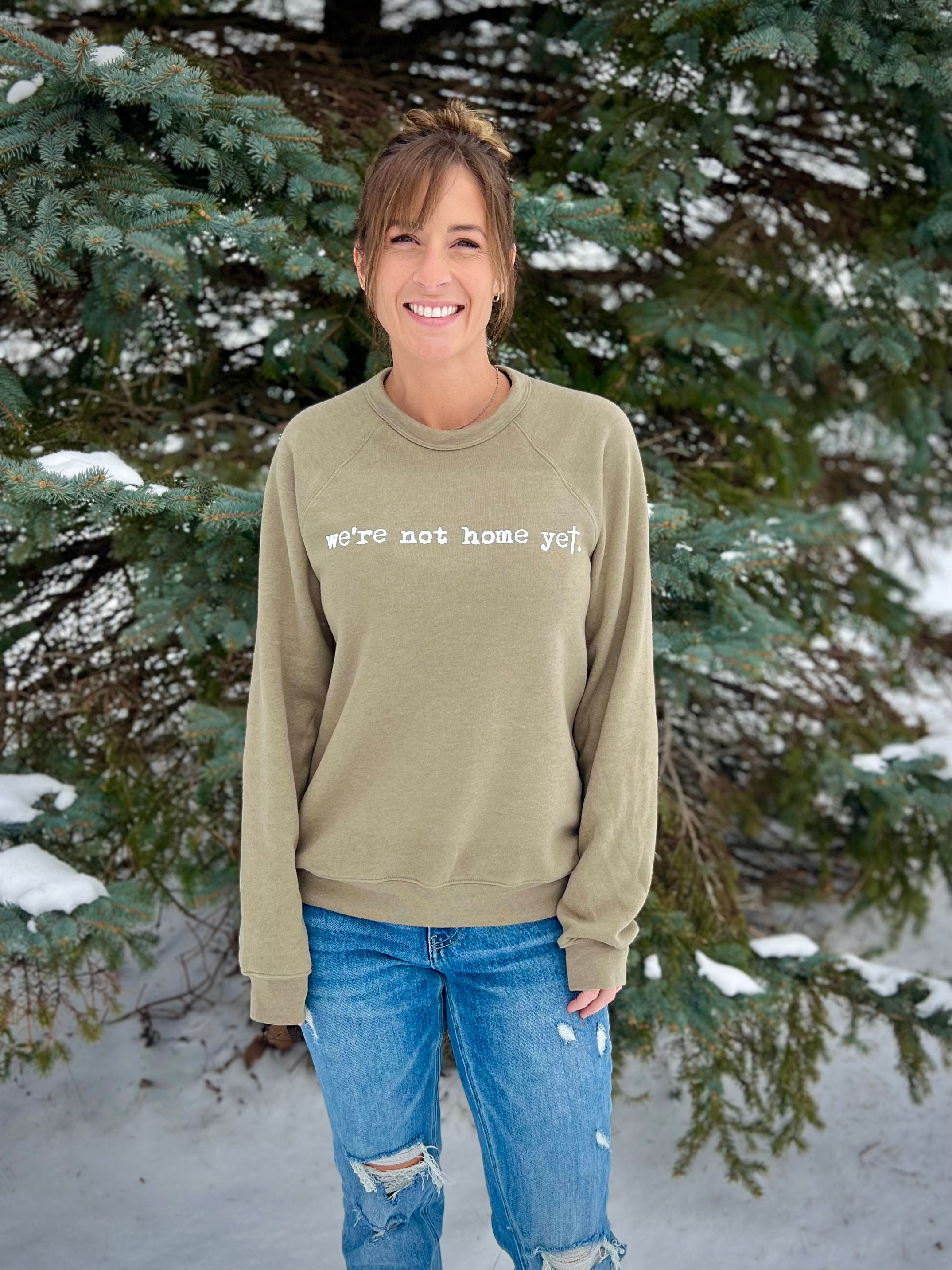 "We're Not Home Yet" Crewneck (Heb 11:16)