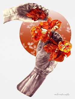 Two hands holding flowers | symbolizes life as a reciprocal agreement