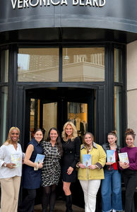 Christian author Vickie Pappas at Veronica Beard store event signing her inspirational books.