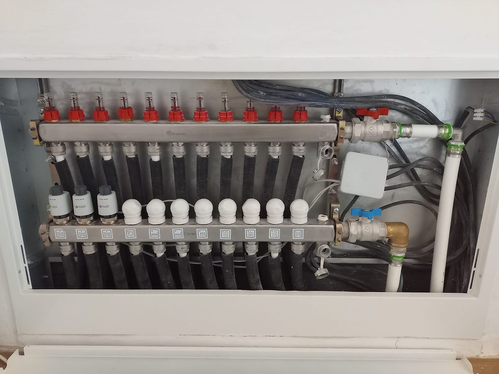 Rozdělovač podlahového topení s řízeným termostatem