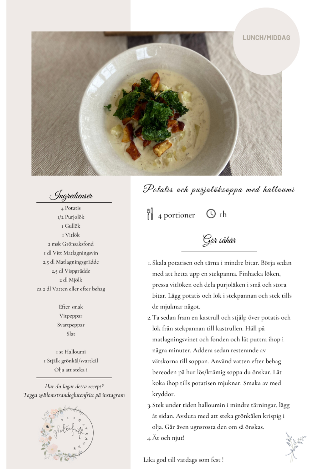 Lyxig potatis och purjolökssoppa – recept