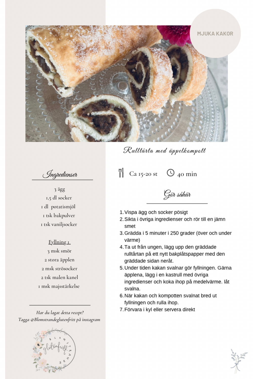 Äppelrulltårta – recept