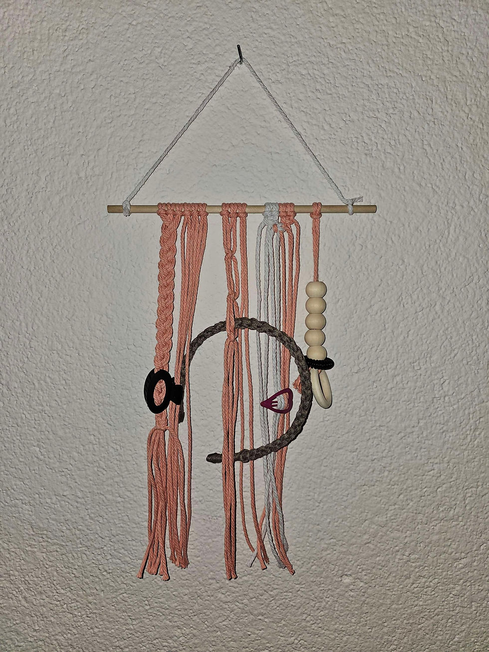 Spängeliparkplatz Makramee rosa/weiss