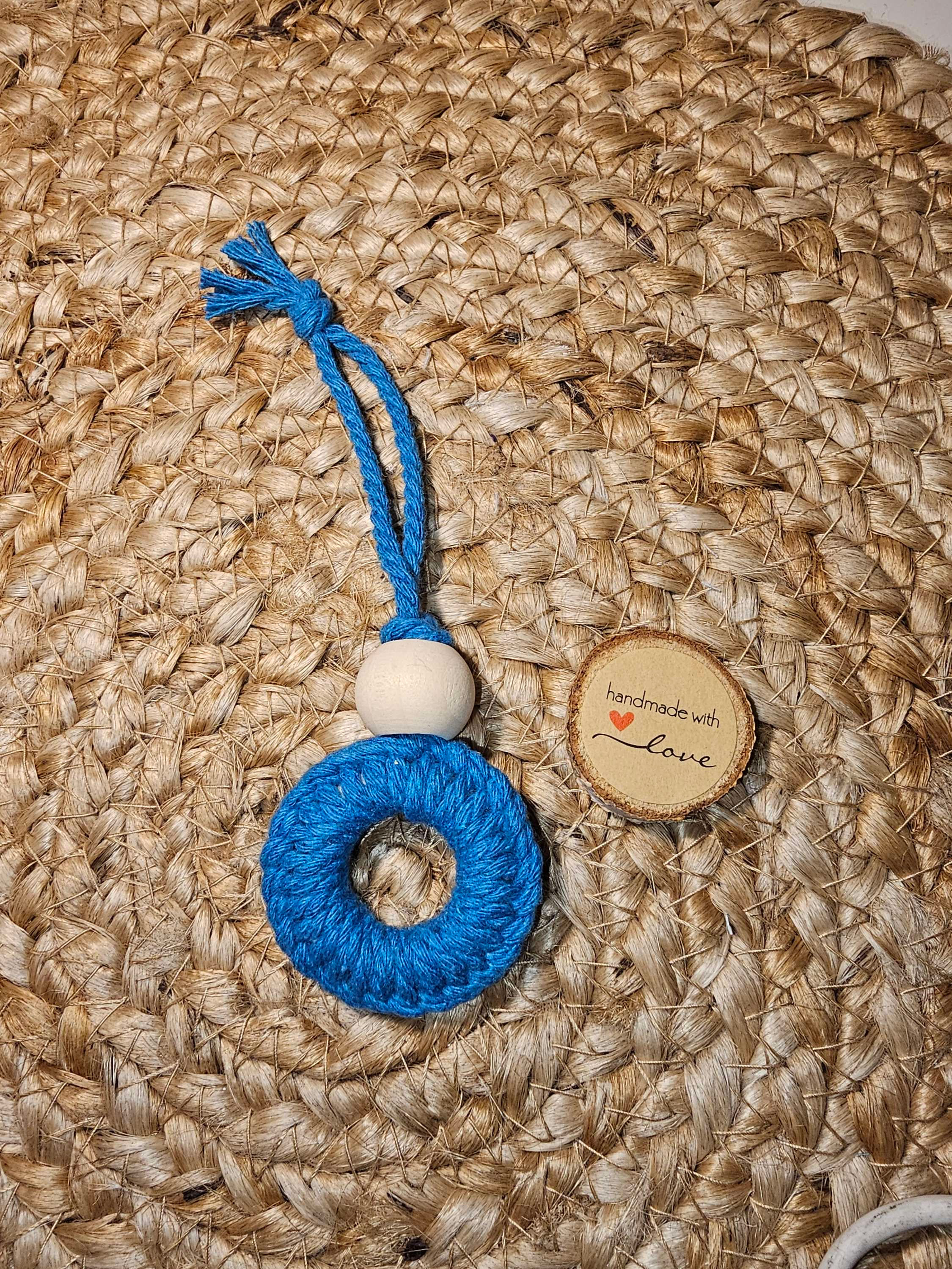 Makramee Anhänger blau