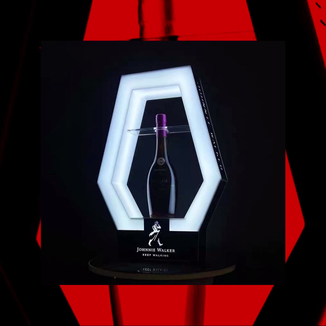LED Johnnie bottle display