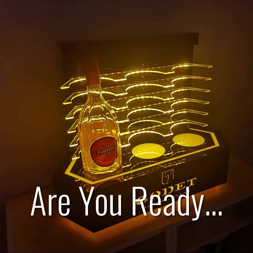 LED Three bottle glorifier for bar