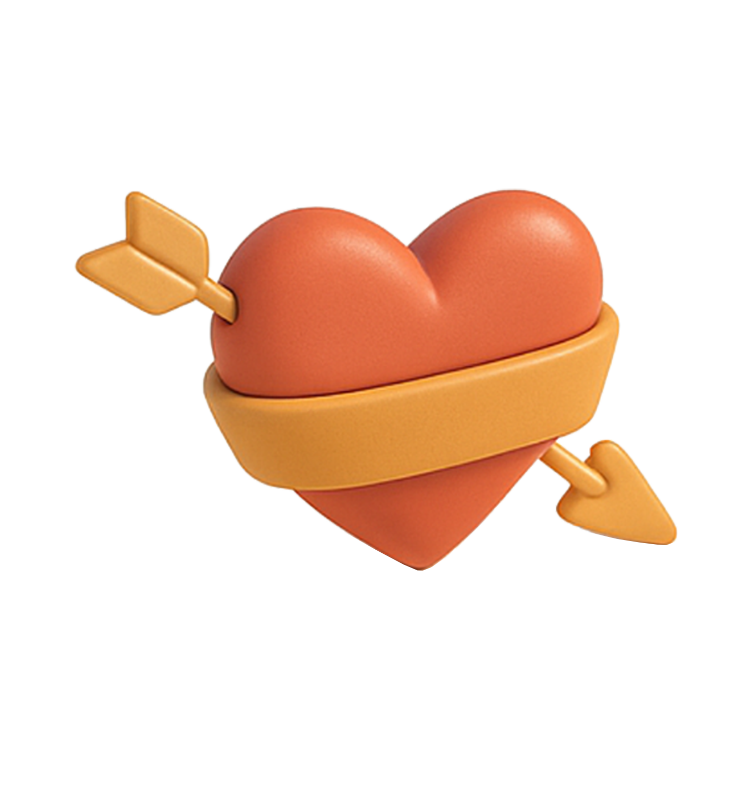 3D heart with arrow icon — symbol of love and tattoo flash art inspiration