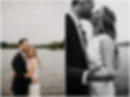 A bride and groom embrace and look into the distance beside Hoyt Lake before their Buffalo elopement.