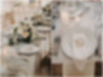 A table is set with white linens and white wedding flowers for a Buffalo elopement.